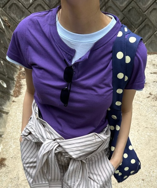 みちゃん×25quee企画】レイヤードTEE SS/839129（Tシャツ/カットソー