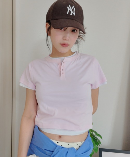 みちゃん×25quee企画】レイヤードTEE SS/839129（Tシャツ/カットソー