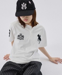 MSG（エムエスジー）の「ポニーグラフィックヘンリーネック半袖コットンTシャツ（Tシャツ/カットソー）」