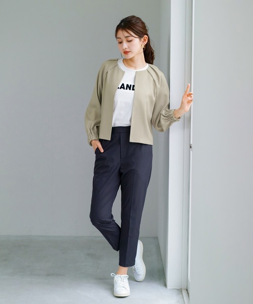 WHITE JOOLA(ホワイトジョーラ)の「【 接触冷感・洗える 】 クールタフタストレッチ・センタープレス入りテーパードパンツ(その他パンツ・レディース・ネイビー/チャコールグレー/ブラック・S/M/L)」の17枚目の写真
