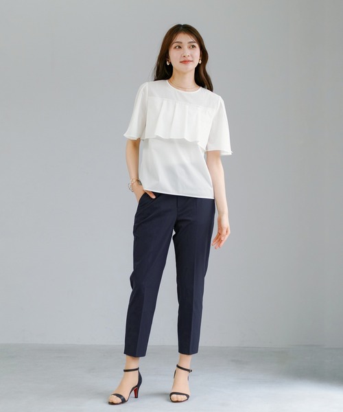 WHITE JOOLA(ホワイトジョーラ)の「【 接触冷感・洗える 】 クールタフタストレッチ・センタープレス入りテーパードパンツ(その他パンツ・レディース・ネイビー/チャコールグレー/ブラック・S/M/L)」の18枚目の写真