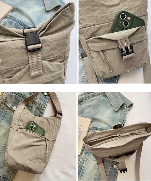 Miniministore(ミニミニストア)の「軽量ナイロンロールトップショルダーバッグ(ショルダーバッグ・レディース・ブルーグリーン/ブラック/ベージュ/スモークピンク/イエロー・FREE)」の21枚目の写真