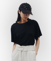 SIDE GATHERED CROPPED TEE / サイド ギャザード クロップド ティー