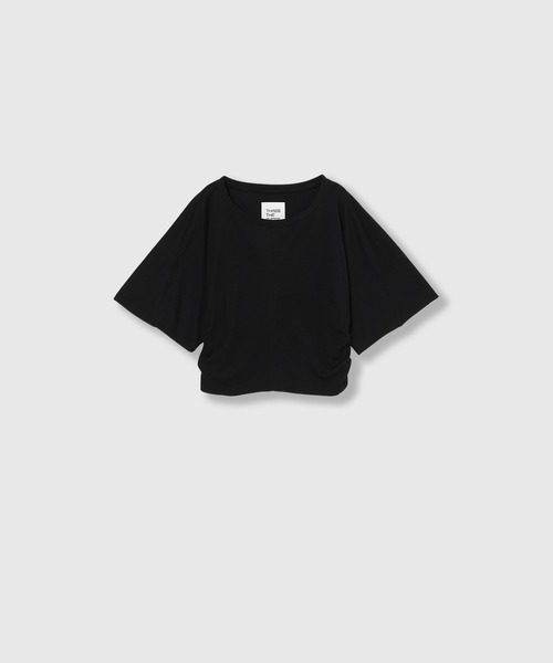 THINGS THAT MATTER(シングス ザット マター)の「SIDE GATHERED CROPPED TEE / サイド ギャザード クロップド ティー(Tシャツ/カットソー・レディース・ブラウン/ブラック・FREE)」の12枚目の写真