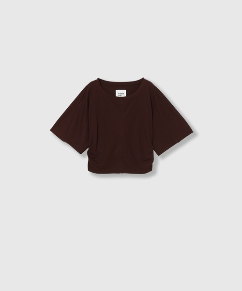 THINGS THAT MATTER(シングス ザット マター)の「SIDE GATHERED CROPPED TEE / サイド ギャザード クロップド ティー(Tシャツ/カットソー・レディース・ブラウン/ブラック・FREE)」の14枚目の写真