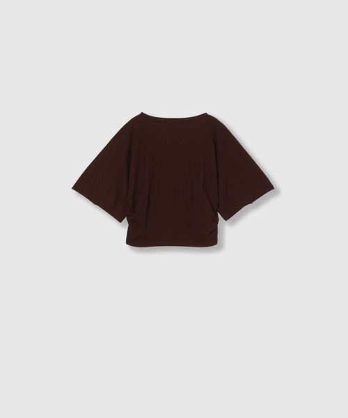 THINGS THAT MATTER(シングス ザット マター)の「SIDE GATHERED CROPPED TEE / サイド ギャザード クロップド ティー(Tシャツ/カットソー・レディース・ブラウン/ブラック・FREE)」の13枚目の写真