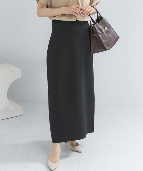 URBAN RESEARCH ROSSO WOMEN(アーバンリサーチ ロッソ)の「ウォッシャブルニットストレートスカート(スカート・レディース・ブラック/ブラウン・FREE)」の2枚目の写真