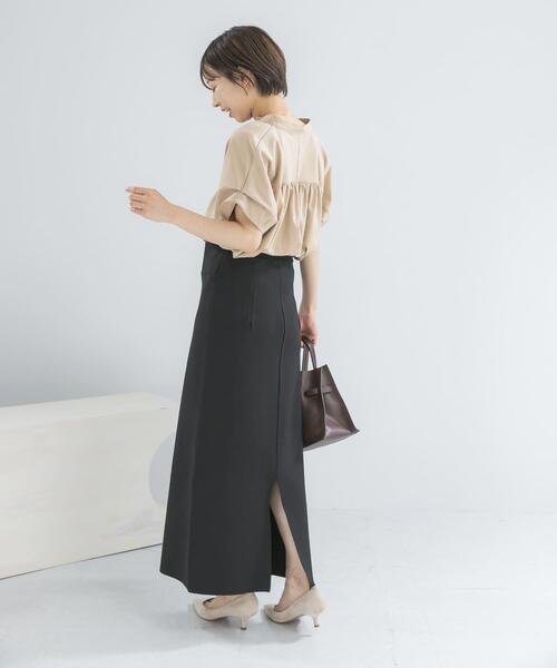 URBAN RESEARCH ROSSO WOMEN(アーバンリサーチ ロッソ)の「ウォッシャブルニットストレートスカート(スカート・レディース・ブラック/ブラウン・FREE)」の4枚目の写真