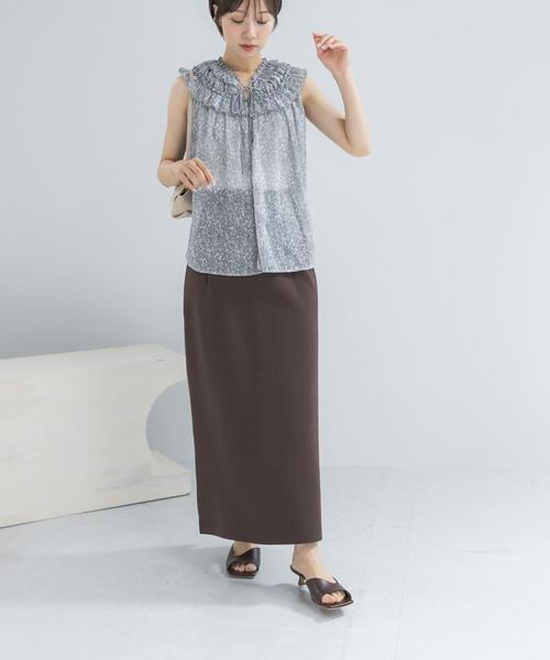 URBAN RESEARCH ROSSO WOMEN(アーバンリサーチ ロッソ)の「ウォッシャブルニットストレートスカート(スカート・レディース・ブラック/ブラウン・FREE)」の14枚目の写真