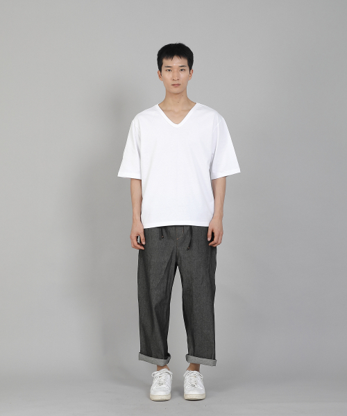 SAINTCREW（セントクルー）の「無地Vネック16sコットン5部半袖TシャツV-8A01ホワイト（Tシャツ/カットソー・メンズ・その他・LARGE/XXXX-LARGE/MEDIUM/X-LARGE/XX-LARGE/XXX-LARGE）」の6枚目の写真