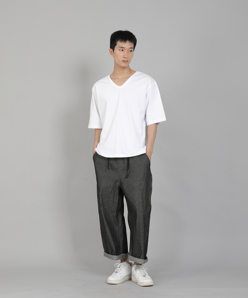 SAINTCREW（セントクルー）の「無地Vネック16sコットン5部半袖TシャツV-8A01ホワイト（Tシャツ/カットソー・メンズ・その他・LARGE/XXXX-LARGE/MEDIUM/X-LARGE/XX-LARGE/XXX-LARGE）」の7枚目の写真
