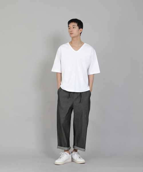 SAINTCREW（セントクルー）の「無地Vネック16sコットン5部半袖TシャツV-8A01ホワイト（Tシャツ/カットソー・メンズ・その他・LARGE/XXXX-LARGE/MEDIUM/X-LARGE/XX-LARGE/XXX-LARGE）」の8枚目の写真
