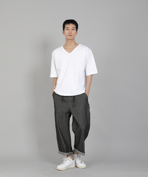 SAINTCREW（セントクルー）の「無地Vネック16sコットン5部半袖TシャツV-8A01ホワイト（Tシャツ/カットソー・メンズ・その他・LARGE/XXXX-LARGE/MEDIUM/X-LARGE/XX-LARGE/XXX-LARGE）」の9枚目の写真
