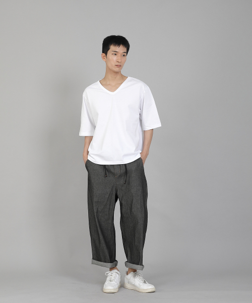 SAINTCREW（セントクルー）の「無地Vネック16sコットン5部半袖TシャツV-8A01ホワイト（Tシャツ/カットソー・メンズ・その他・LARGE/XXXX-LARGE/MEDIUM/X-LARGE/XX-LARGE/XXX-LARGE）」の14枚目の写真