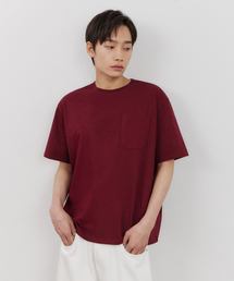 クロップボックスTシャツ(バーガンディ)