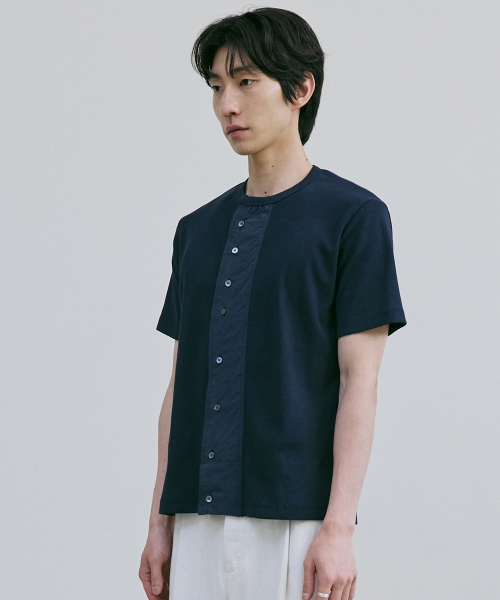 BER DE NOIR(ベールドノワール)の「コットンブレンドフラケットトップ(ネイビー)(Tシャツ/カットソー・メンズ・その他・MEDIUM/LARGE)」の2枚目の写真