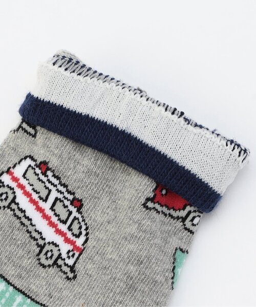 Ampersand（アンパサンド）の「はたらくくるま柄ソックス（ソックス/靴下・キッズ・ブルー/オフホワイト/グレー・21/12/15 /18）」の5枚目の写真