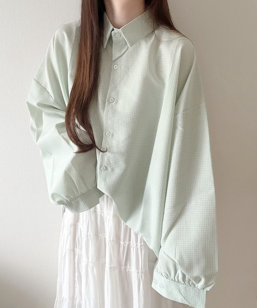 Nana(ナナ)の「チェックオーバーシャツ(シャツ/ブラウス・レディース・ライトグリーン/ブラック/ブラウン・FREE)」の11枚目の写真