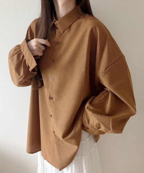 Nana(ナナ)の「チェックオーバーシャツ(シャツ/ブラウス・レディース・ライトグリーン/ブラック/ブラウン・FREE)」の17枚目の写真