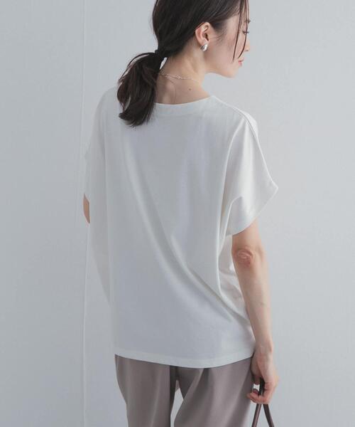 URBAN RESEARCH DOORS(アーバンリサーチドアーズ)の「ドライコットンボートネックプルオーバー|UVカット/日除け/接触冷感/Tシャツ(Tシャツ/カットソー・レディース・ネイビー/グリーン系その他/グレー系その他/オフホワイト・FREE)」の5枚目の写真