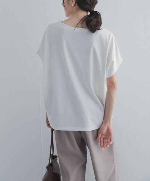 URBAN RESEARCH DOORS(アーバンリサーチドアーズ)の「ドライコットンボートネックプルオーバー|UVカット/日除け/接触冷感/Tシャツ(Tシャツ/カットソー・レディース・ネイビー/グリーン系その他/グレー系その他/オフホワイト・FREE)」の10枚目の写真