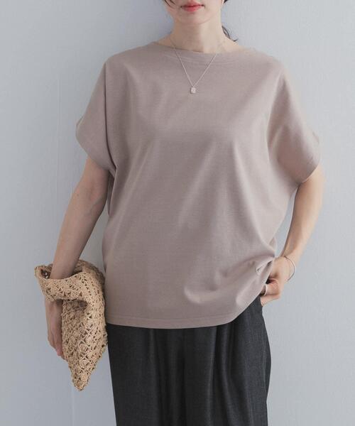 URBAN RESEARCH DOORS(アーバンリサーチドアーズ)の「ドライコットンボートネックプルオーバー|UVカット/日除け/接触冷感/Tシャツ(Tシャツ/カットソー・レディース・ネイビー/グリーン系その他/グレー系その他/オフホワイト・FREE)」の17枚目の写真