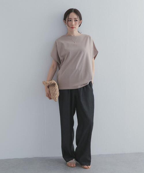 URBAN RESEARCH DOORS(アーバンリサーチドアーズ)の「ドライコットンボートネックプルオーバー|UVカット/日除け/接触冷感/Tシャツ(Tシャツ/カットソー・レディース・ネイビー/グリーン系その他/グレー系その他/オフホワイト・FREE)」の19枚目の写真