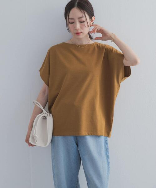 URBAN RESEARCH DOORS(アーバンリサーチドアーズ)の「ドライコットンボートネックプルオーバー|UVカット/日除け/接触冷感/Tシャツ(Tシャツ/カットソー・レディース・ネイビー/グリーン系その他/グレー系その他/オフホワイト・FREE)」の22枚目の写真