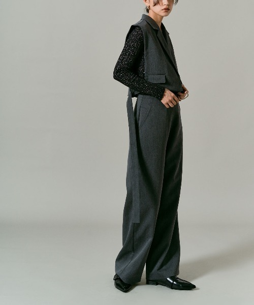 W:Huku（フーク）の「【W:Huku / クラシカルツイルシリーズ】ダブル ショート ベスト/ Classic Twill Double-breasted Short Vest（ベスト・レディース・ブラウン/ブラック/ベージュ/チャコール・FREE）」の15枚目の写真