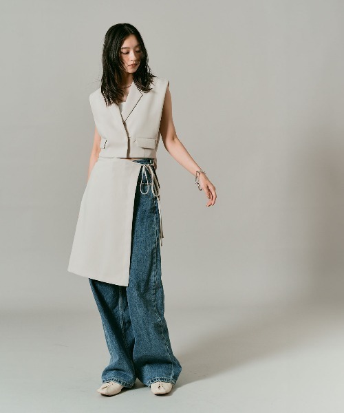 W:Huku（フーク）の「【W:Huku / クラシカルツイルシリーズ】ダブル ショート ベスト/ Classic Twill Double-breasted Short Vest（ベスト・レディース・ブラウン/ブラック/ベージュ/チャコール・FREE）」の22枚目の写真