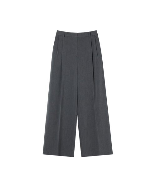 LAP(ラップ)の「ベーシックタックワイドパンツ AS7WP160(スラックス・レディース・チャコールグレー/ブラック・SMALL/MEDIUM/LARGE)」の2枚目の写真