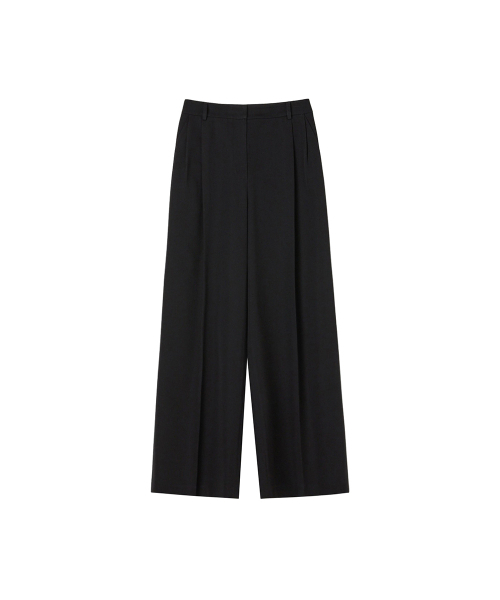 LAP(ラップ)の「ベーシックタックワイドパンツ AS7WP160(スラックス・レディース・チャコールグレー/ブラック・SMALL/MEDIUM/LARGE)」の3枚目の写真