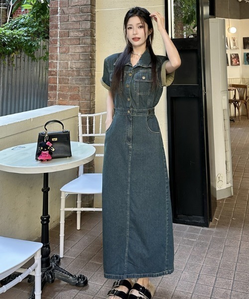 FAVORITO(ファヴォリート)の「デニム襟付きワンピース(ワンピース・レディース・ブルー・M/S/XL/L)」の8枚目の写真