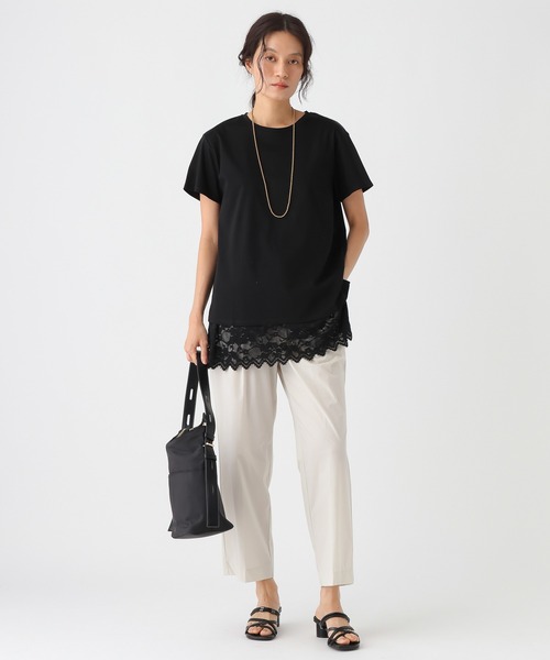 Elura(エルーラ)の「≪接触冷感≫冷感コンパクトT/1049325(Tシャツ/カットソー・レディース・ホワイト/ネイビー・FREE)」の9枚目の写真