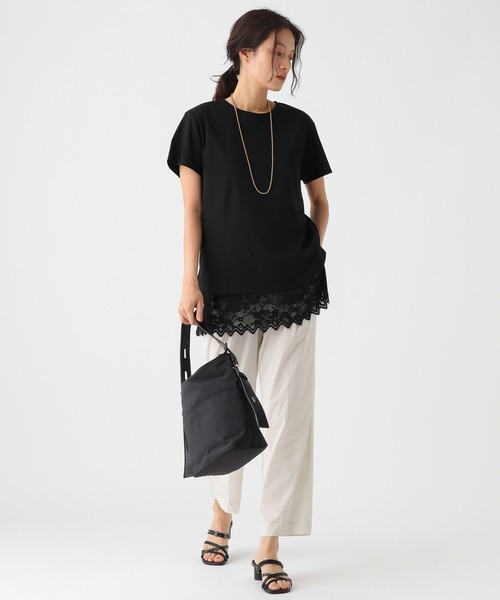 Elura(エルーラ)の「≪接触冷感≫冷感コンパクトT/1049325(Tシャツ/カットソー・レディース・ホワイト/ネイビー・FREE)」の10枚目の写真