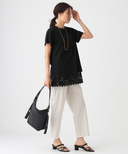 Elura(エルーラ)の「≪接触冷感≫冷感コンパクトT/1049325(Tシャツ/カットソー・レディース・ホワイト/ネイビー・FREE)」の11枚目の写真