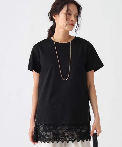 Elura(エルーラ)の「≪接触冷感≫冷感コンパクトT/1049325(Tシャツ/カットソー・レディース・ホワイト/ネイビー・FREE)」の12枚目の写真