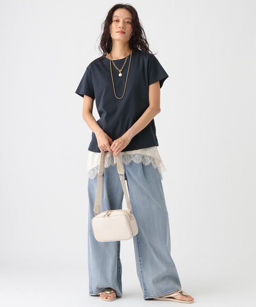 Elura(エルーラ)の「≪接触冷感≫冷感コンパクトT/1049325(Tシャツ/カットソー・レディース・ホワイト/ネイビー・FREE)」の15枚目の写真