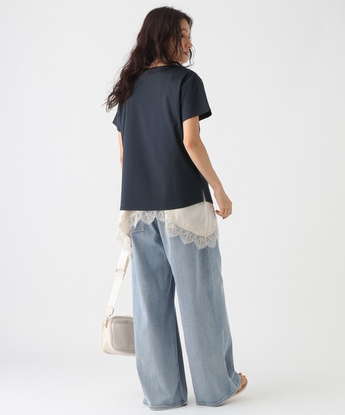 Elura(エルーラ)の「≪接触冷感≫冷感コンパクトT/1049325(Tシャツ/カットソー・レディース・ホワイト/ネイビー・FREE)」の16枚目の写真