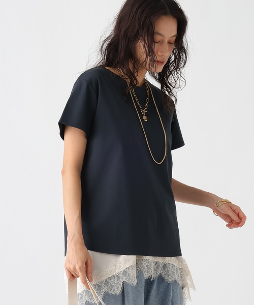 Elura(エルーラ)の「≪接触冷感≫冷感コンパクトT/1049325(Tシャツ/カットソー・レディース・ホワイト/ネイビー・FREE)」の17枚目の写真