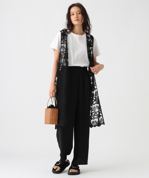 Elura(エルーラ)の「≪接触冷感≫冷感コンパクトT/1049325(Tシャツ/カットソー・レディース・ホワイト/ネイビー・FREE)」の6枚目の写真