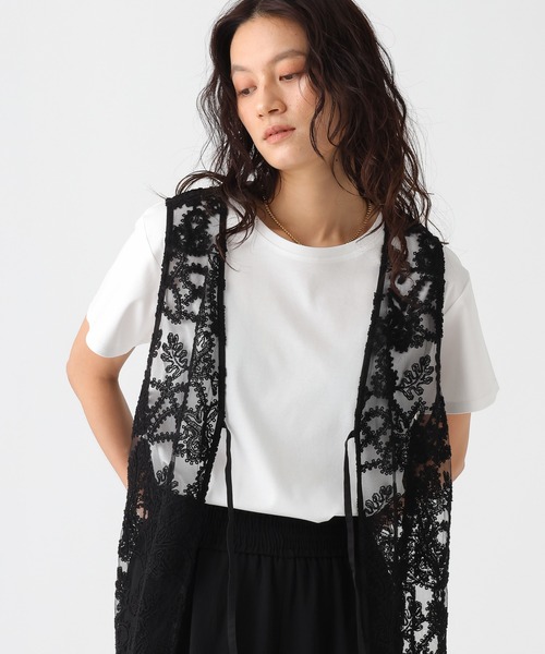 Elura(エルーラ)の「≪接触冷感≫冷感コンパクトT/1049325(Tシャツ/カットソー・レディース・ホワイト/ネイビー・FREE)」の8枚目の写真