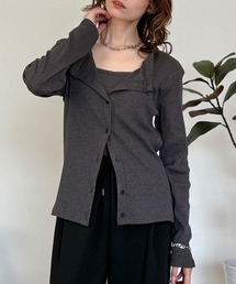 RCD（アールシーディー）の「【着回し自在♪2WAYレイヤード】リブキャミソール&カーディガン セットアンサンブル 長袖（アンサンブル）」