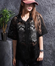 透かし編み シアーシャツ / Openwork Sheer Shirt