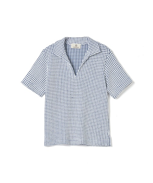 SEAGREEN(シーグリーン)の「SEAGREEN(シーグリーン) BIG WAFFLE SKIPPER POLO(ポロシャツ・レディース・グリーン/クリーム/ロイヤルブルー/ブラウン・1/2)」の4枚目の写真