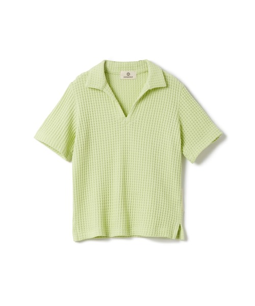 SEAGREEN(シーグリーン)の「SEAGREEN(シーグリーン) BIG WAFFLE SKIPPER POLO(ポロシャツ・レディース・グリーン/クリーム/ロイヤルブルー/ブラウン・1/2)」の3枚目の写真