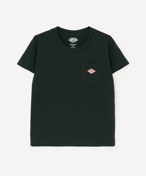 DANTON(ダントン)の「DANTON | キッズ ポケットTシャツ SOLID(Tシャツ/カットソー・キッズ・ホワイト系その他/ダークグリーン・135/115/125/105)」の3枚目の写真