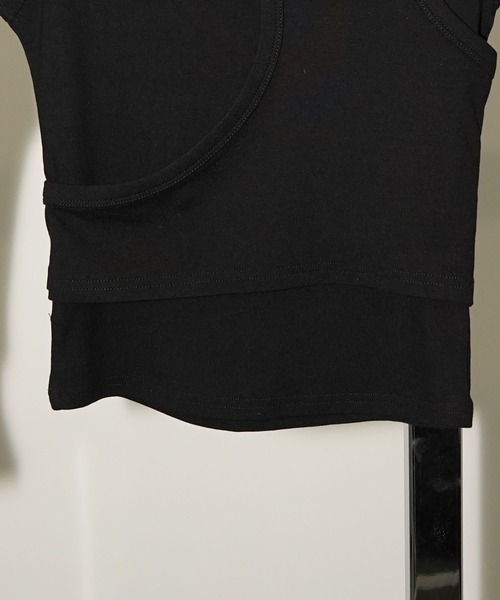 chuclla（チュクラ）の「レイヤードカットタンクトップ chw26s373（Tシャツ/カットソー・レディース・ブラック/ホワイト・FREE）」の21枚目の写真