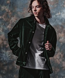 Lame stripe tulle layered tailored jacket / ラメストライプ