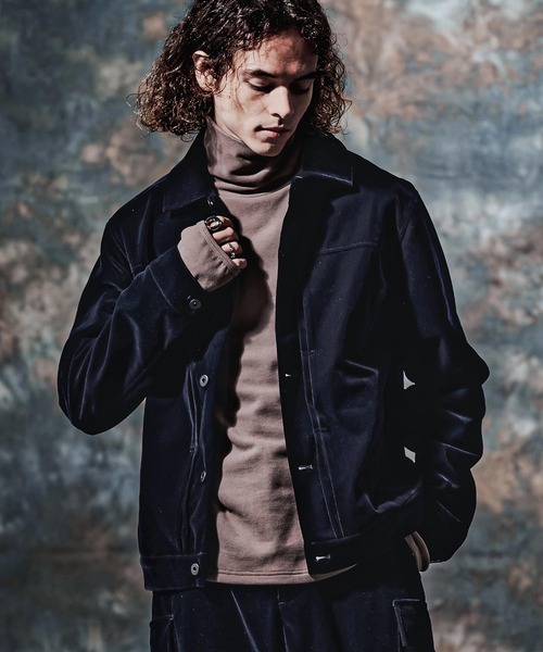 Jih Nunc（ジーヌンク）の「mj11754-ベルベットトラックジャケット(JIH-R1223)（その他アウター・メンズ・ダークグリーン/ネイビー/ブラック・S/L/M）」の16枚目の写真
